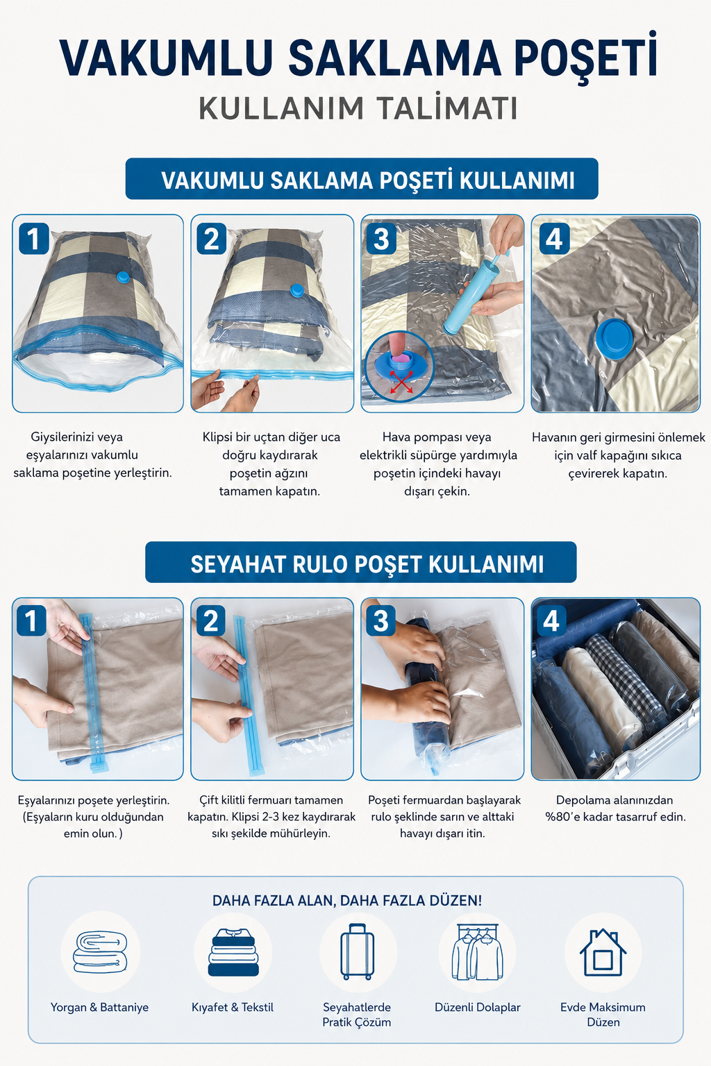 Vakumix Vakumlu Saklama Torbası