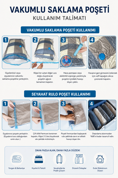 Vakumix Vakumlu Saklama Torbası