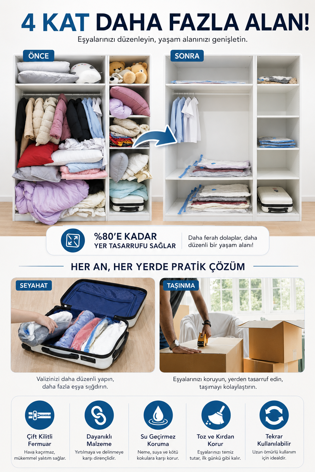 Vakumix Vakumlu Saklama Torbası
