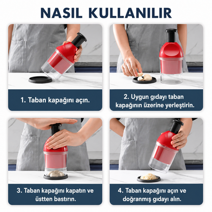 Elle Vurmalı Pratik Sebze & Meyve Doğrayıcı