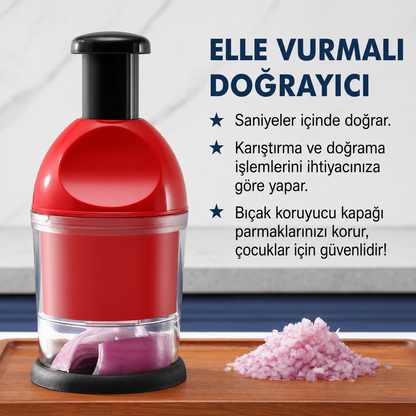 Elle Vurmalı Pratik Sebze & Meyve Doğrayıcı